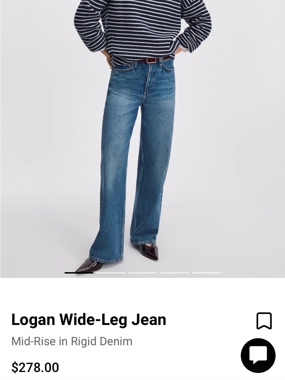 rag & bone Logan Wide-Leg Jeans in Medium Blue Wash